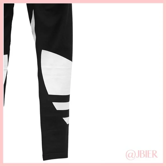 Adidas Black Logo Leggings - Picture 8 of 10